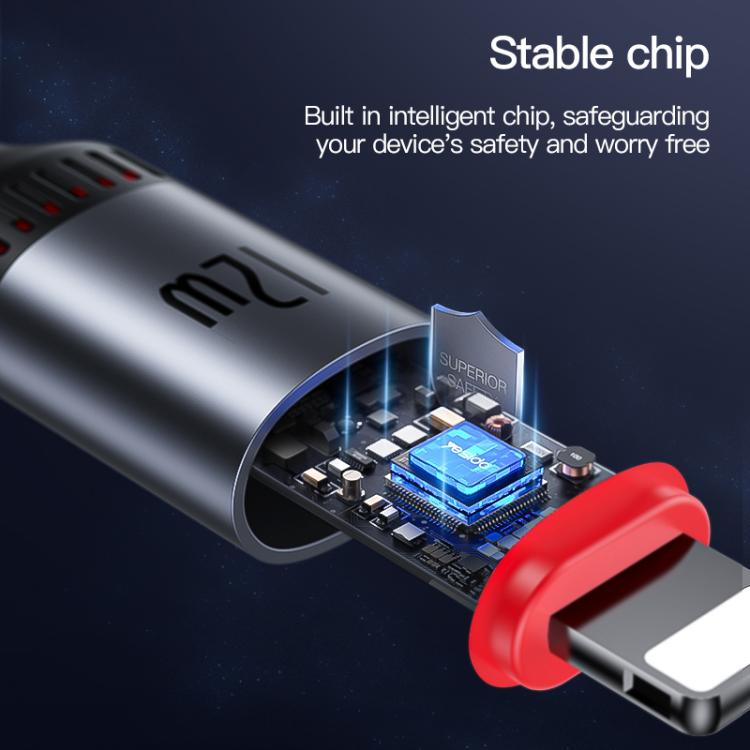 Yesido CA129L 12W 2.4A USB to 8 Pin Charging Data Cable, Length: 1.2m - Black