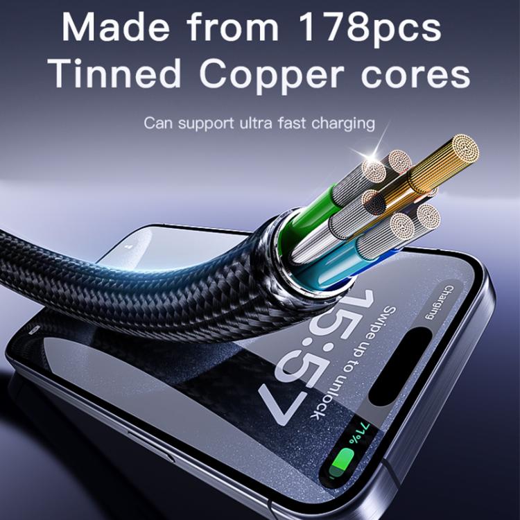 Yesido CA181 PD60W 3A USB-C / Type-C to USB-C / Type-C Charging Data Cable, Length: 1.2m - Black