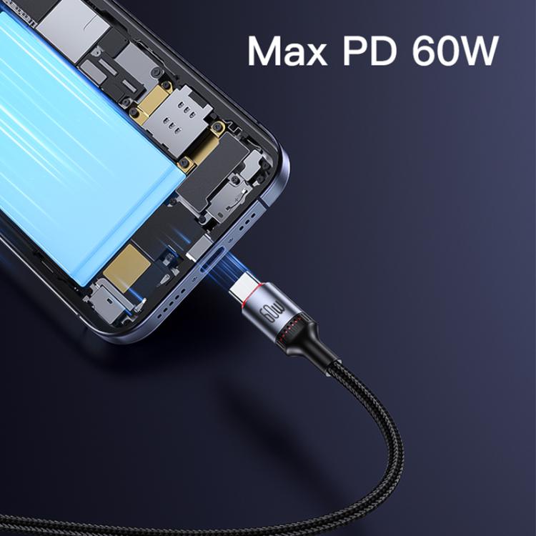 Yesido CA181 PD60W 3A USB-C / Type-C to USB-C / Type-C Charging Data Cable, Length: 1.2m - Black