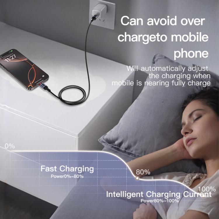 Yesido CA181 PD60W 3A USB-C / Type-C to USB-C / Type-C Charging Data Cable, Length: 1.2m - Black
