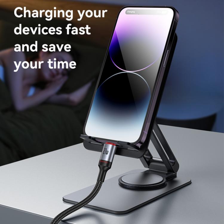Yesido CA184 PD27W 3A USB-C / Type-C to 8 Pin Charging Data Cable, Length: 2m - Black