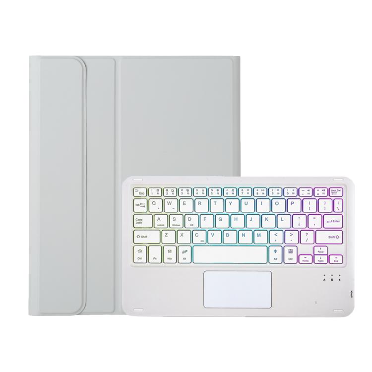 For iPad Air 2022&2020 / Pro 11 2021&2020&2018 Lambskin Pen Slot Touch Pad Backlight Bluetooth Keyboard Leather Tablet Case