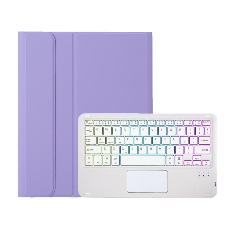 For iPad 9.7 2018&2017 / Pro 9.7 / Air 2 Lambskin Pen Slot Touch Pad Backlight Bluetooth Keyboard Leather Tablet Case