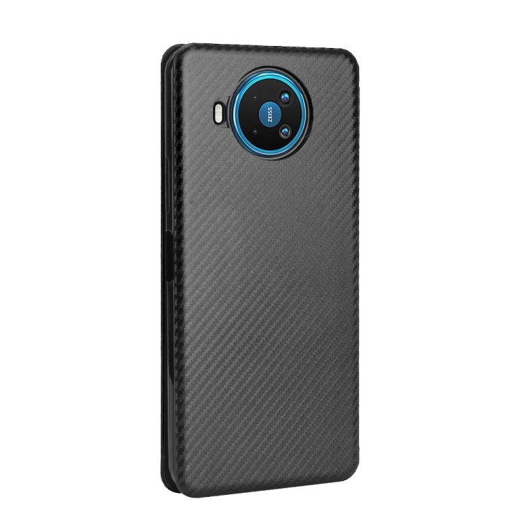 For Nokia 8.3 5G Carbon Fiber Texture Horizontal Flip TPU + PC + PU Leather Case with Card Slot