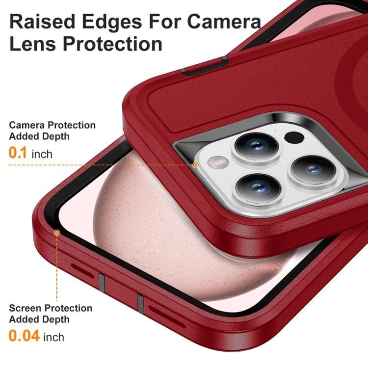 For iPhone 15 Pro Max Life Waterproof Rugged MagSafe Magnetic Phone Case
