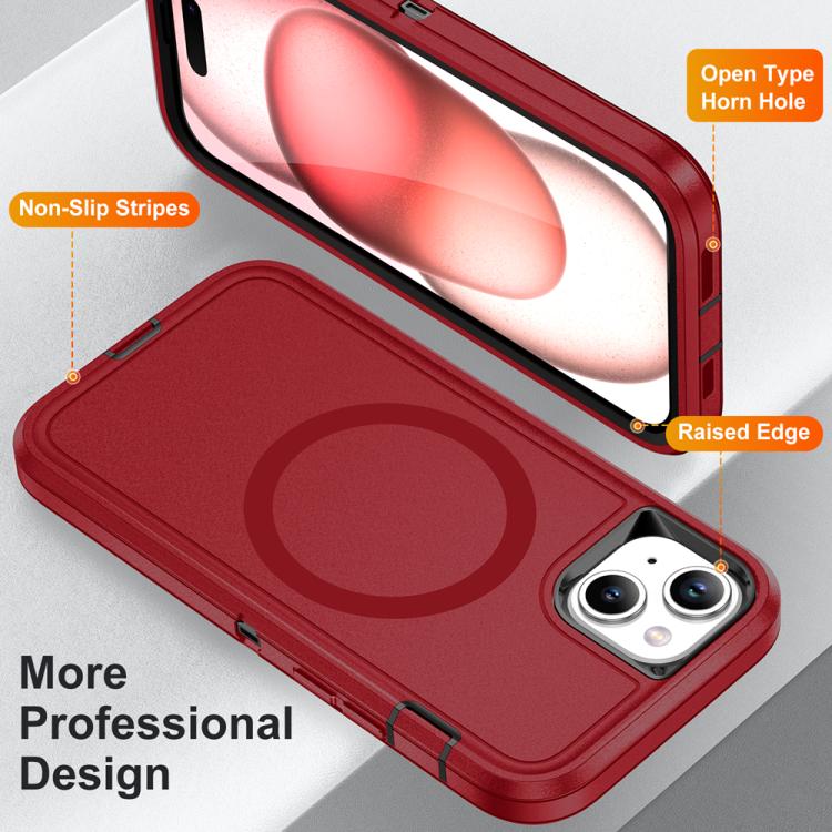 For iPhone 15 Life Waterproof Rugged MagSafe Magnetic Phone Case