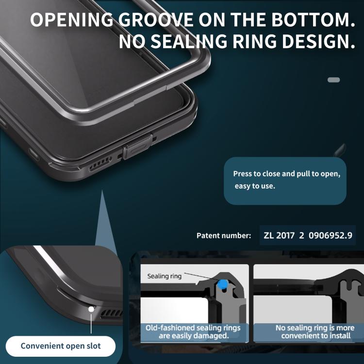 For Samsung Galaxy A55 5G RedPepper 360 Full Body Rugged IP68 Waterproof Phone Case - Black