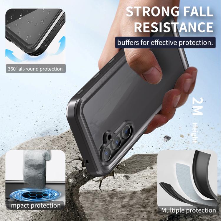 For Samsung Galaxy A55 5G RedPepper 360 Full Body Rugged IP68 Waterproof Phone Case - Black