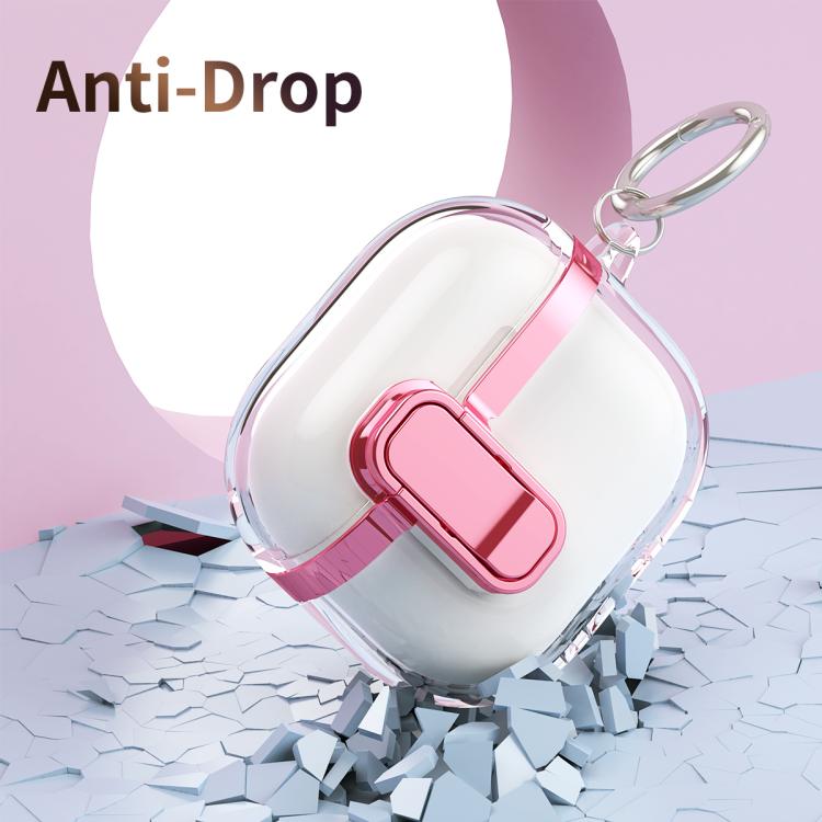 For AirPods 3 Electroplating Transparent Wireless Earphones Case with Security Lock
