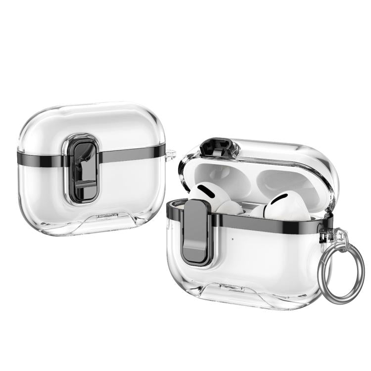For AirPods Pro 3 Electroplating Transparent Wireless Earphones Case with Security Lock