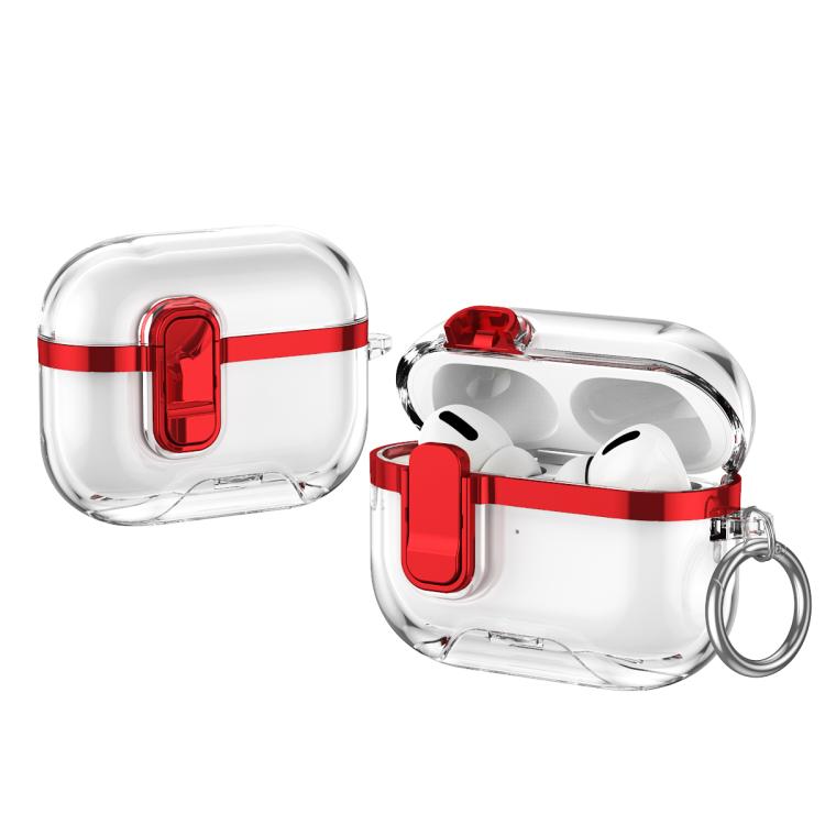 For AirPods Pro 3 Electroplating Transparent Wireless Earphones Case with Security Lock
