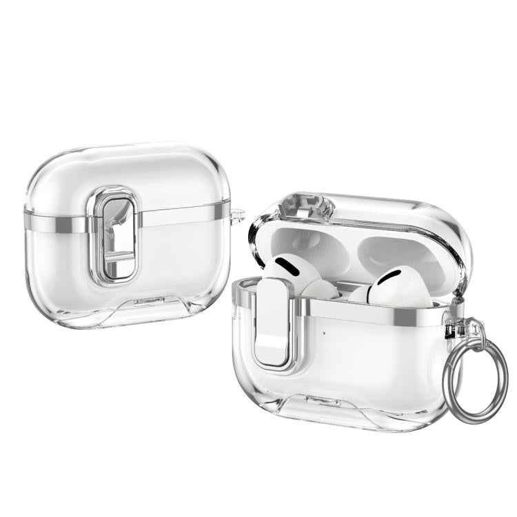 For AirPods Pro 3 Electroplating Transparent Wireless Earphones Case with Security Lock