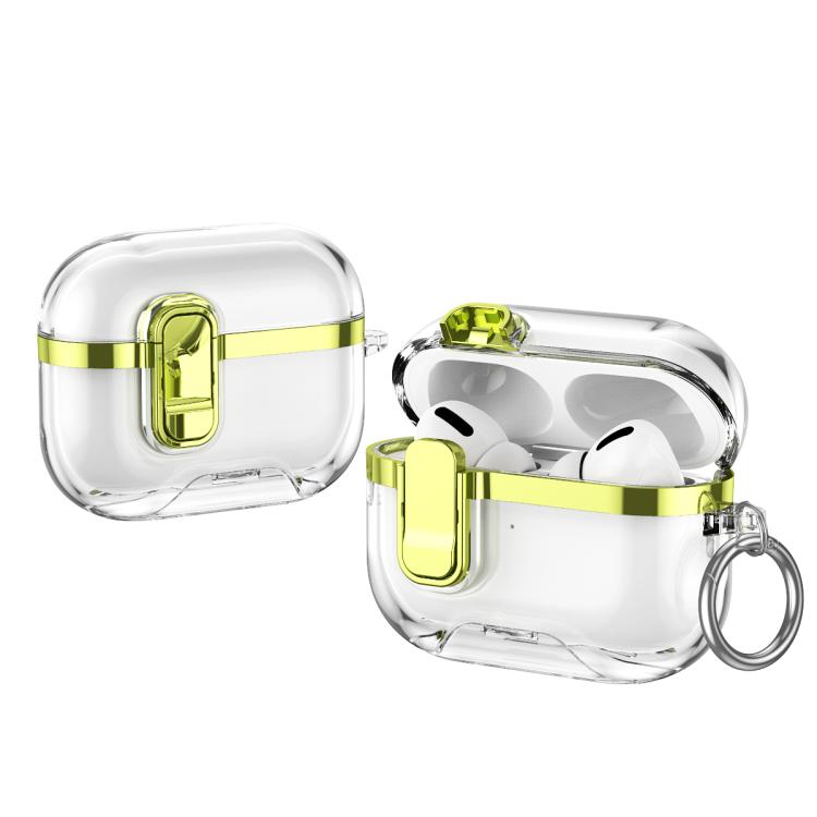 For AirPods Pro 3 Electroplating Transparent Wireless Earphones Case with Security Lock