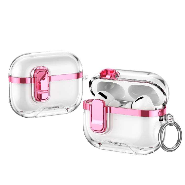 For AirPods Pro 3 Electroplating Transparent Wireless Earphones Case with Security Lock