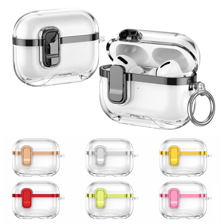 For AirPods Pro 3 Electroplating Transparent Wireless Earphones Case with Security Lock