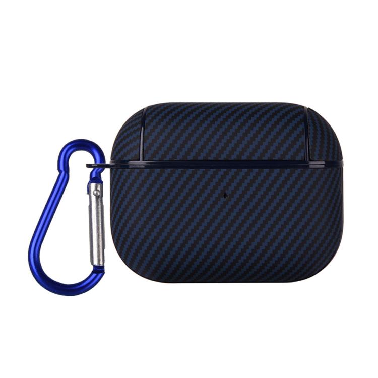 For AirPods Pro Carbon Fibre Texture PU Earbuds Box PC Case with Hook