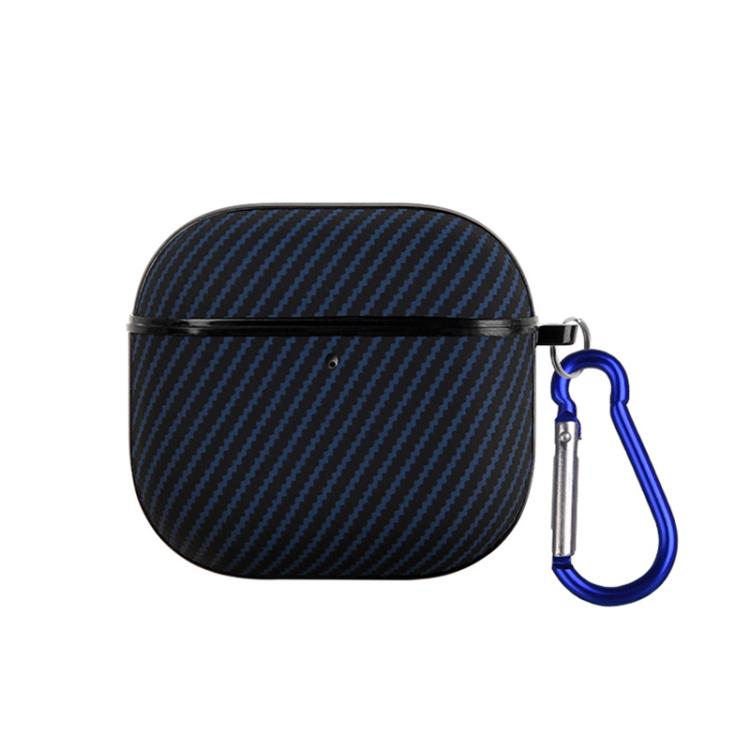 For AirPods 4 Fibre Texture PU Earbuds Box PC Case with Hook