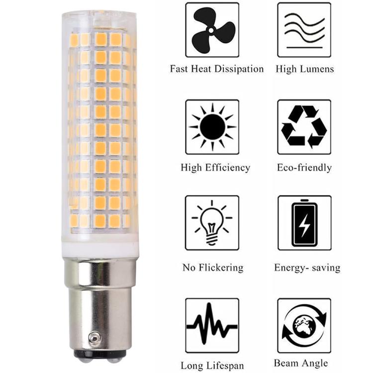 BA15D 15W 136 LEDs SMD 2835 Dimmable Corn Light Bulb, AC110V