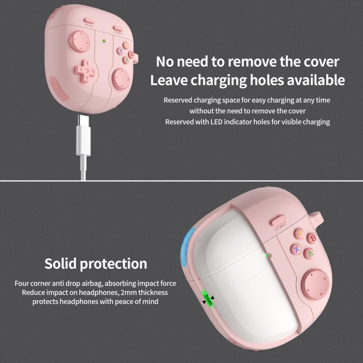 For Bose QuietComfort Earbuds II Retro Game Console Style Silicone Earbuds Case
