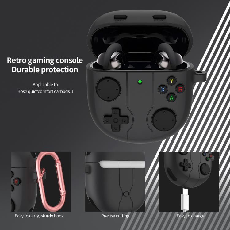 For Bose QuietComfort Earbuds II Retro Game Console Style Silicone Earbuds Case