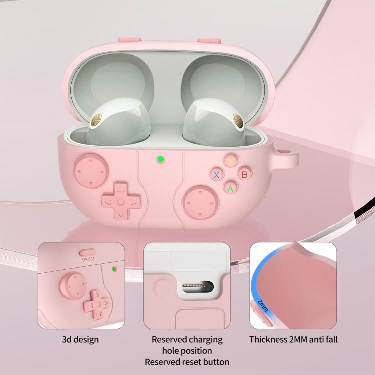 For Sony WF-1000XM5 Retro Game Console Style Silicone Earbuds Case
