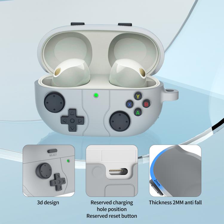 For Sony WF-1000XM5 Retro Game Console Style Silicone Earbuds Case