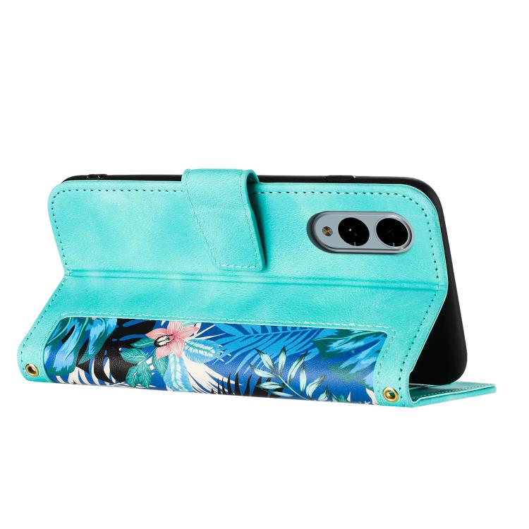 For Fujitsu Arrows We2 Floral Pattern Leather Phone Case with Lanyard