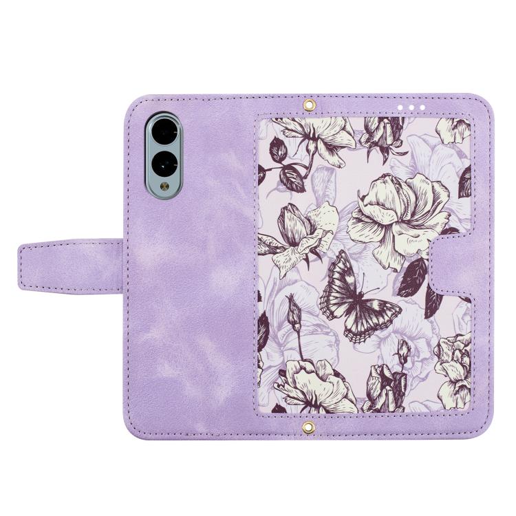For Fujitsu Arrows We2 Floral Pattern Leather Phone Case with Lanyard