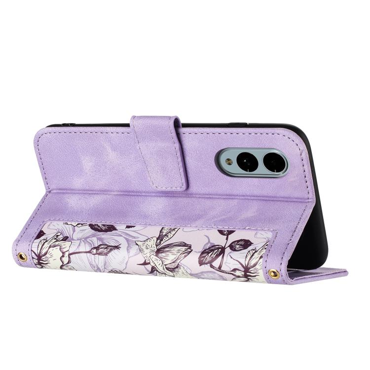 For Fujitsu Arrows We2 Floral Pattern Leather Phone Case with Lanyard