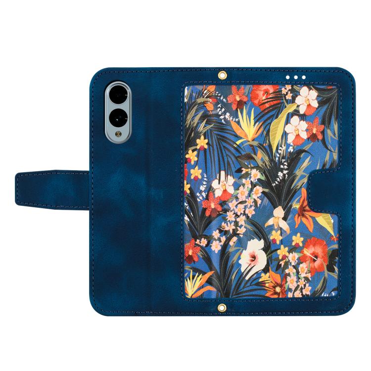 For Fujitsu Arrows We2 Floral Pattern Leather Phone Case with Lanyard