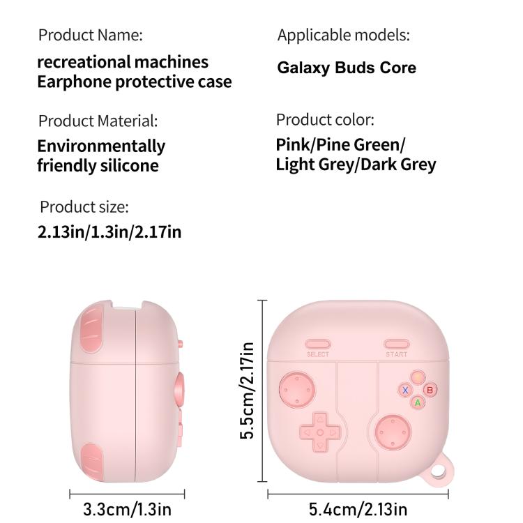 For Samsung Galaxy Buds Core Retro Game Console Style Silicone Earbuds Case