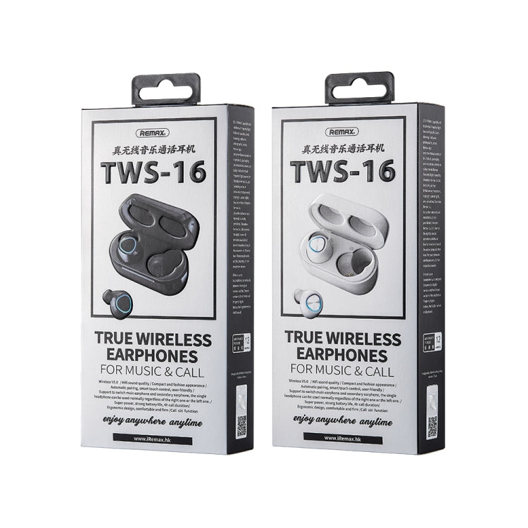 REMAX TWS-16 Bluetooth 5.0 Metal True Wireless Bluetooth Music Earphone with Charging Box