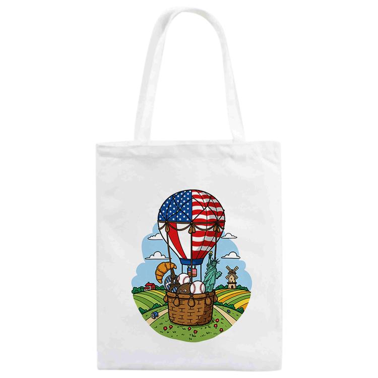 Balloon Printed Canvas Handbag Digital Print On Your Demand, Size:35x30cm