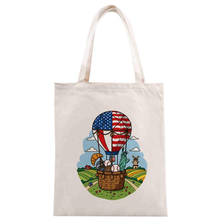 Balloon Printed Canvas Handbag Digital Print On Your Demand, Size:40x35cm