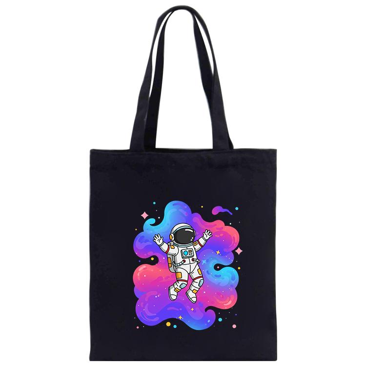 Astronaut Printed Canvas Handbag Digital Print On Your Demand, Size:25x20cm