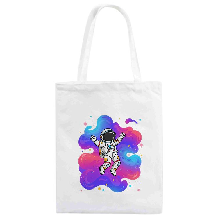 Astronaut Printed Canvas Handbag Digital Print On Your Demand, Size:30x25cm