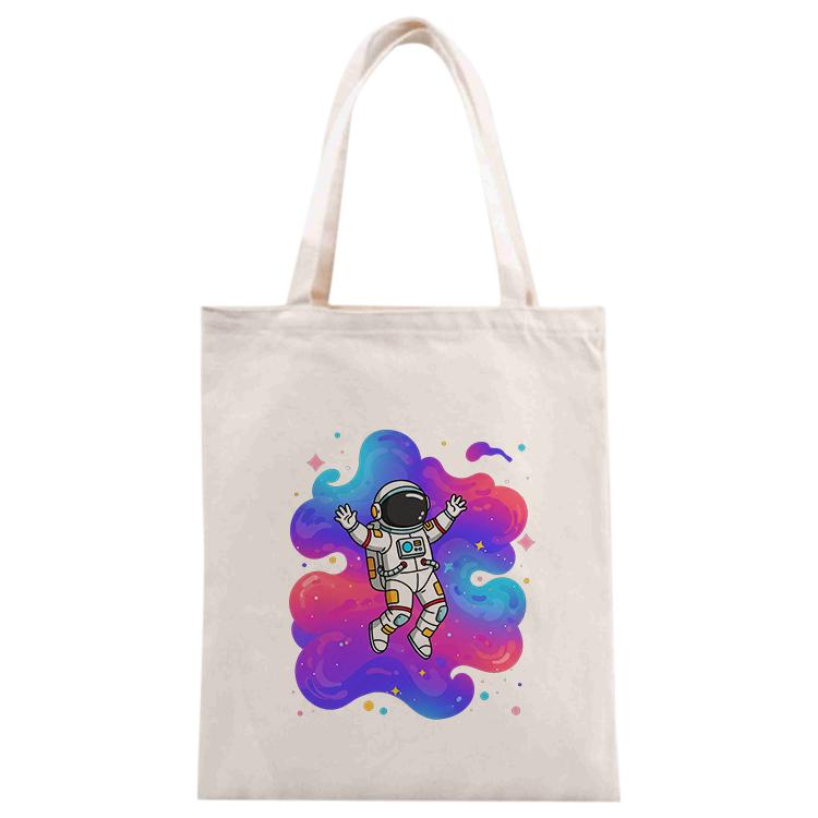 Astronaut Printed Canvas Handbag Digital Print On Your Demand, Size:30x25cm