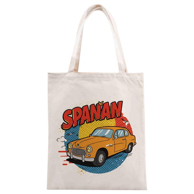 Car Printed Canvas Handbag Digital Print On Your Demand, Size:30x25cm
