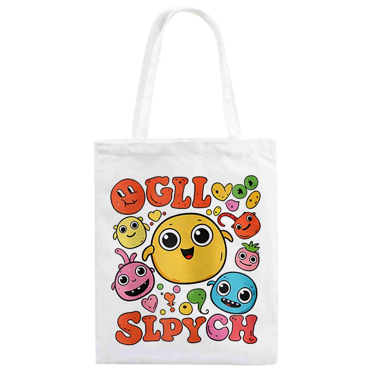 Funny Face Printed Canvas Handbag Digital Print On Your Demand, Size:30x25cm