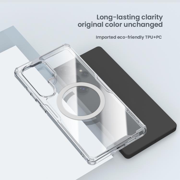 For Samsung Galaxy S25 Ultra 5G NILLKIN Ultra Clear Magsafe PC + TPU Phone Case - Transparent