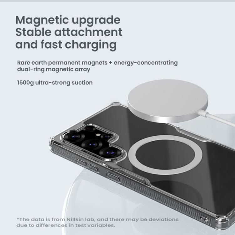 For Samsung Galaxy S25 Ultra 5G NILLKIN Ultra Clear Magsafe PC + TPU Phone Case - Transparent