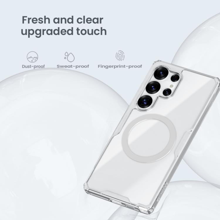 For Samsung Galaxy S25 Ultra 5G NILLKIN Ultra Clear Magsafe PC + TPU Phone Case - Transparent