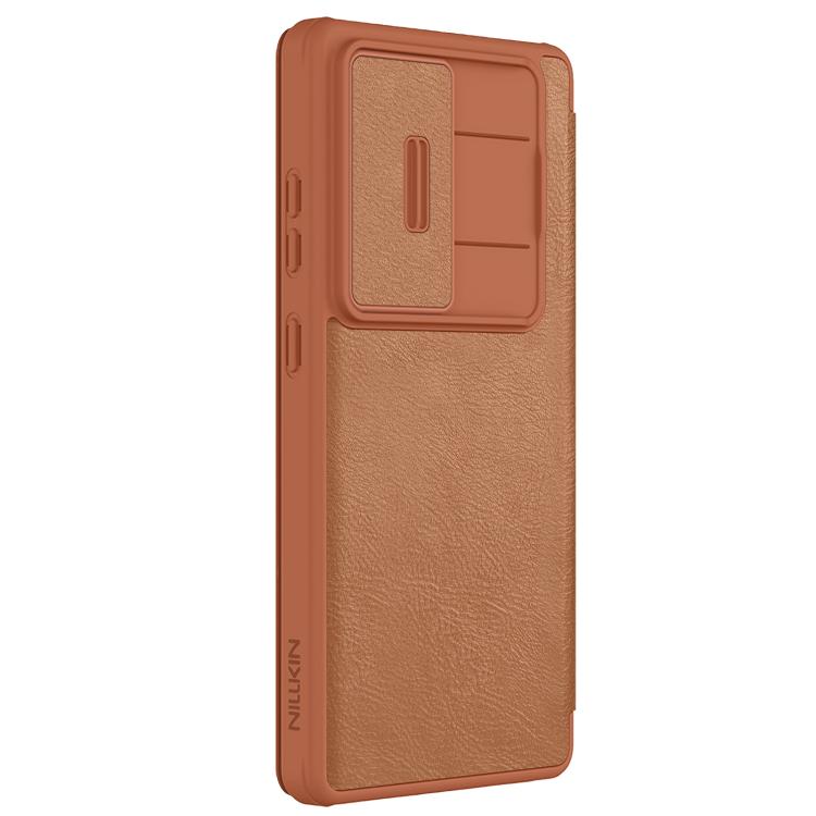 For Samsung Galaxy S25 Ultra 5G NILLKIN QIN Series Pro Sliding Camera Cover Design Leather Phone Case