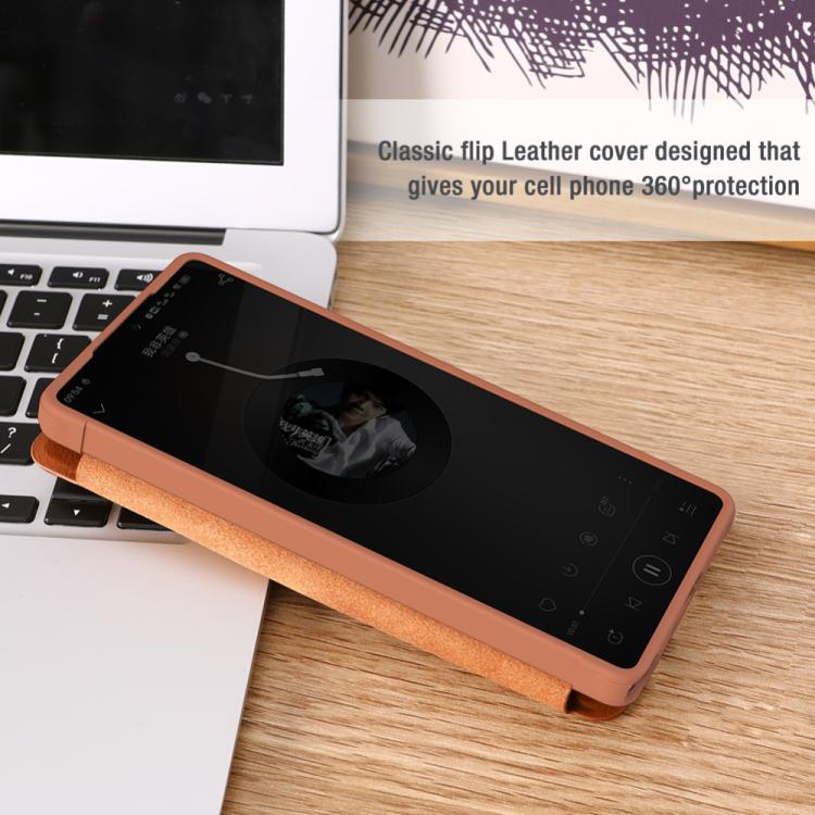 For Samsung Galaxy S25 Ultra 5G NILLKIN QIN Series Pro Sliding Camera Cover Design Leather Phone Case