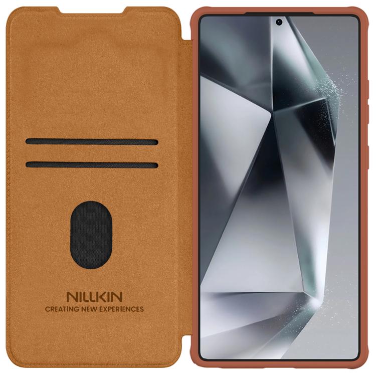 For Samsung Galaxy S25 Ultra 5G NILLKIN QIN Series Pro Sliding Camera Cover Design Leather Phone Case
