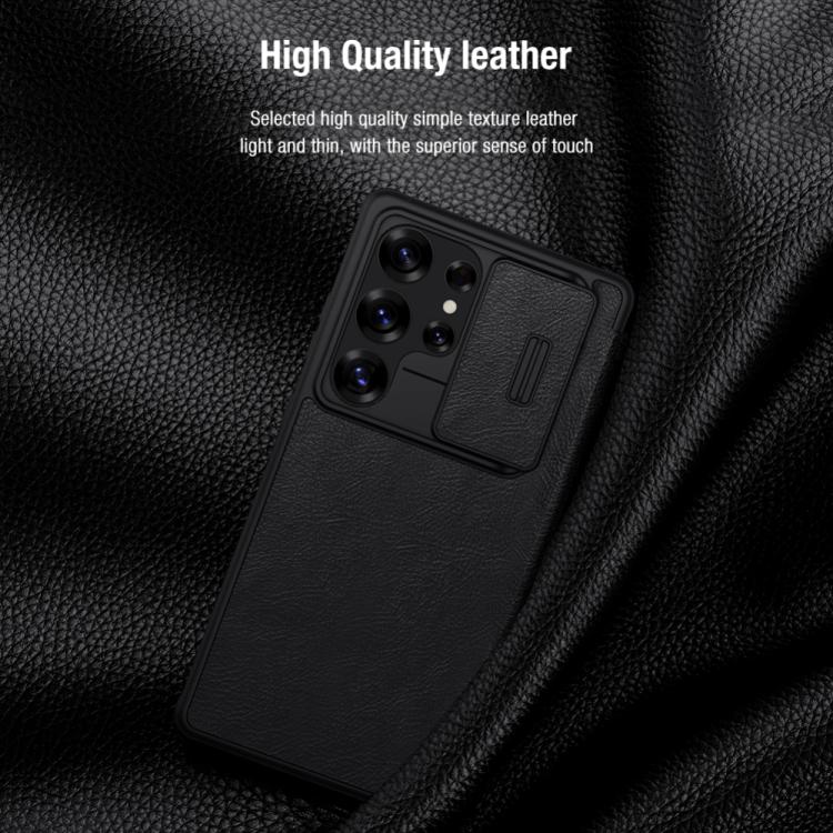 For Samsung Galaxy S25 Ultra 5G NILLKIN QIN Series Pro Sliding Camera Cover Design Leather Phone Case