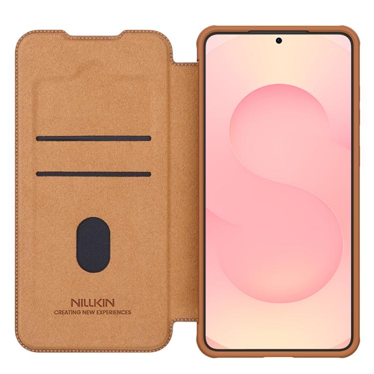 For Samsung Galaxy S25 Edge 5G NILLKIN QIN Series Pro Sliding Camera Cover Design Leather Phone Case