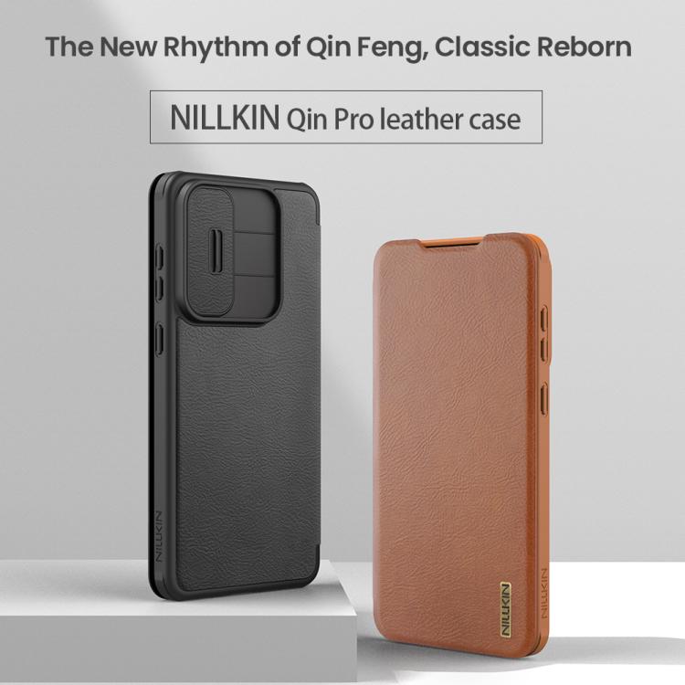 For Samsung Galaxy S25 Edge 5G NILLKIN QIN Series Pro Sliding Camera Cover Design Leather Phone Case