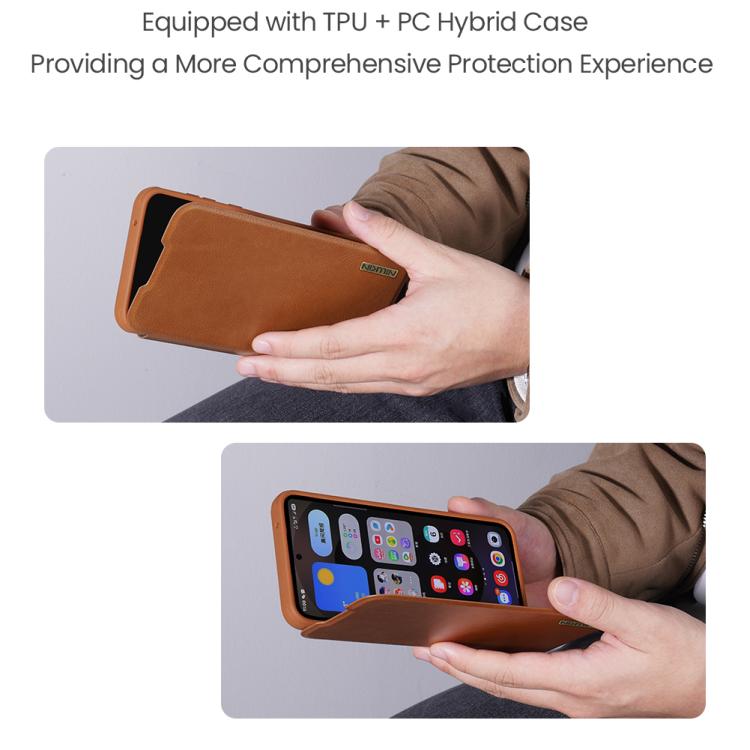 For Samsung Galaxy S25 Edge 5G NILLKIN QIN Series Pro Sliding Camera Cover Design Leather Phone Case