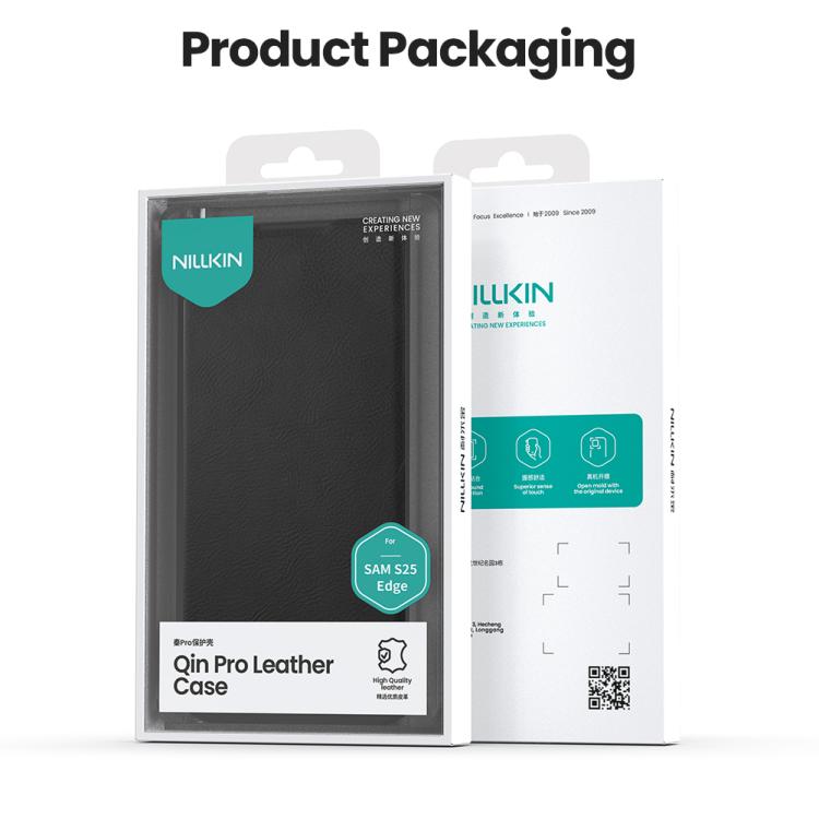 For Samsung Galaxy S25 Edge 5G NILLKIN QIN Series Pro Sliding Camera Cover Design Leather Phone Case